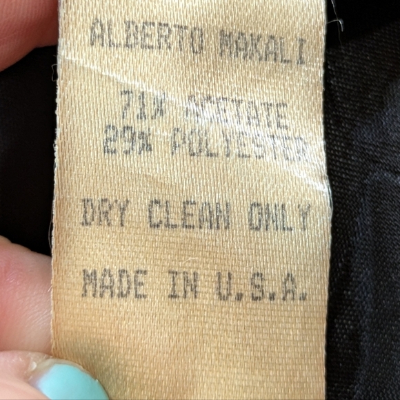 Vintage Alberto Makali Black Lace Up Back Button Up Front Suit Dress Jacket 8 - Picture 7 of 9